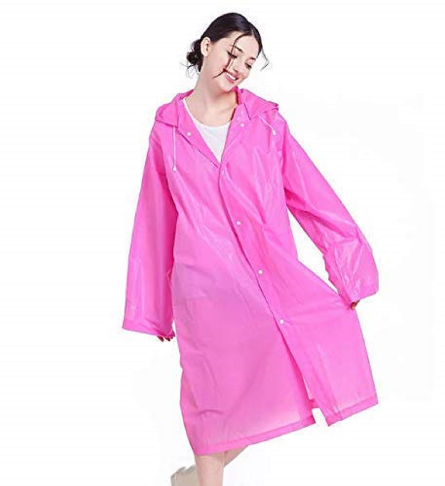 visions india Women Men EVA Waterproof Transparent Rain Coat Hooded Outdoor Water Resistant Portable Raincoat Suit for Unisex EVA Rain Coat (Free Size)-picture-44