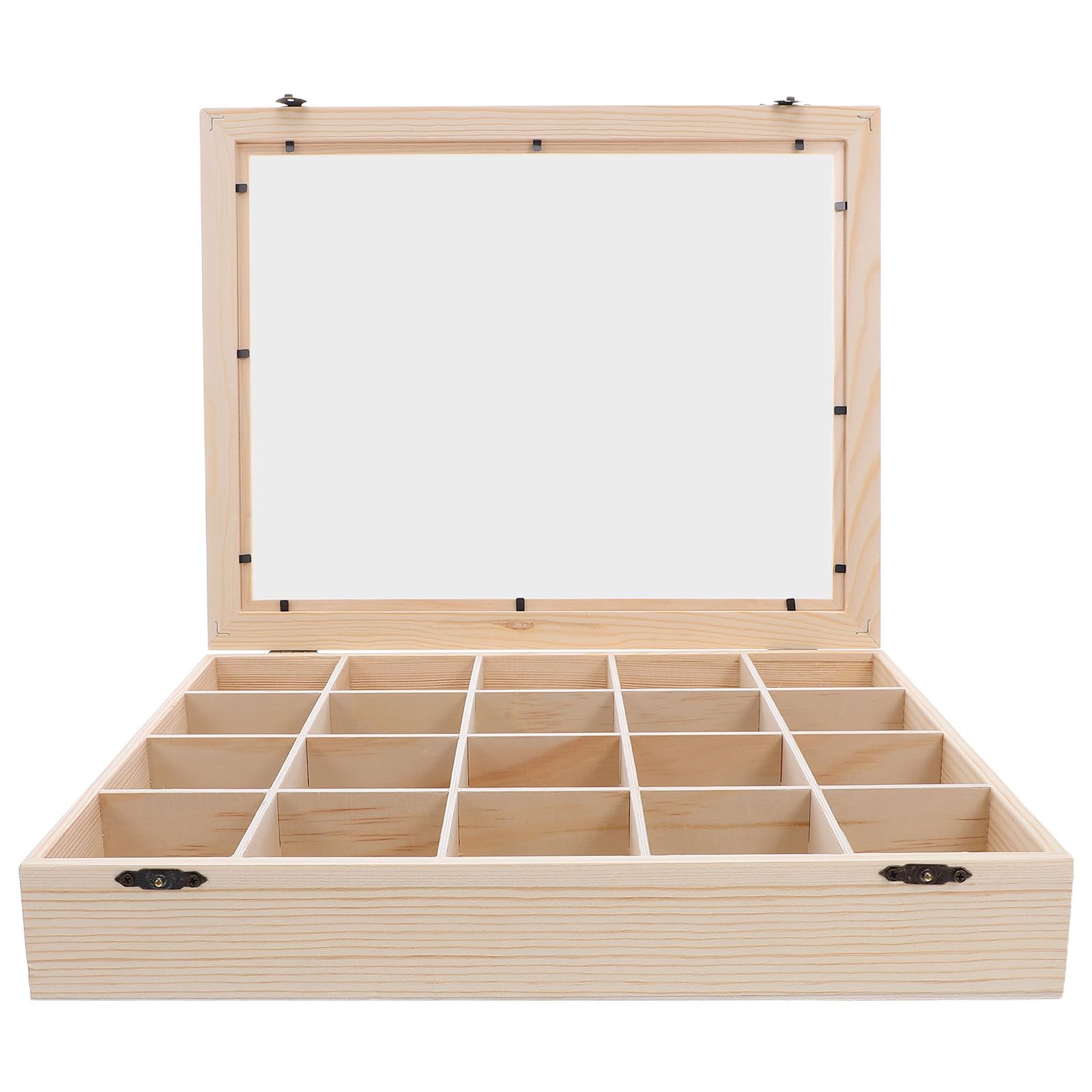Coffret de rangement pour cristaux et pierres précieuses avec boîte minéraux bois compartimentée