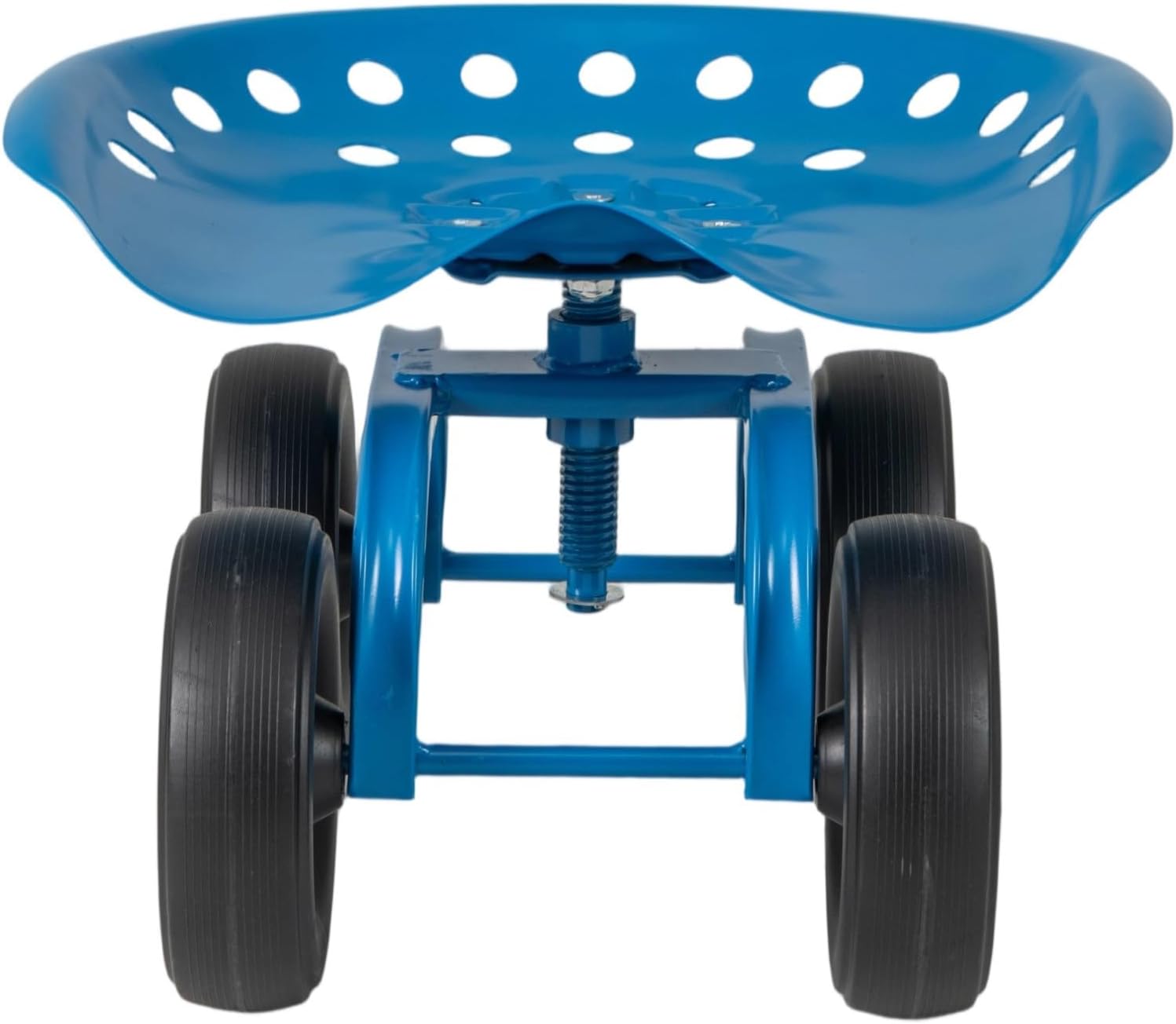 ERGOMASTER Garden Seat with Wheels, Adjustable Height & 360° Swivel, Iron Frame, Blue