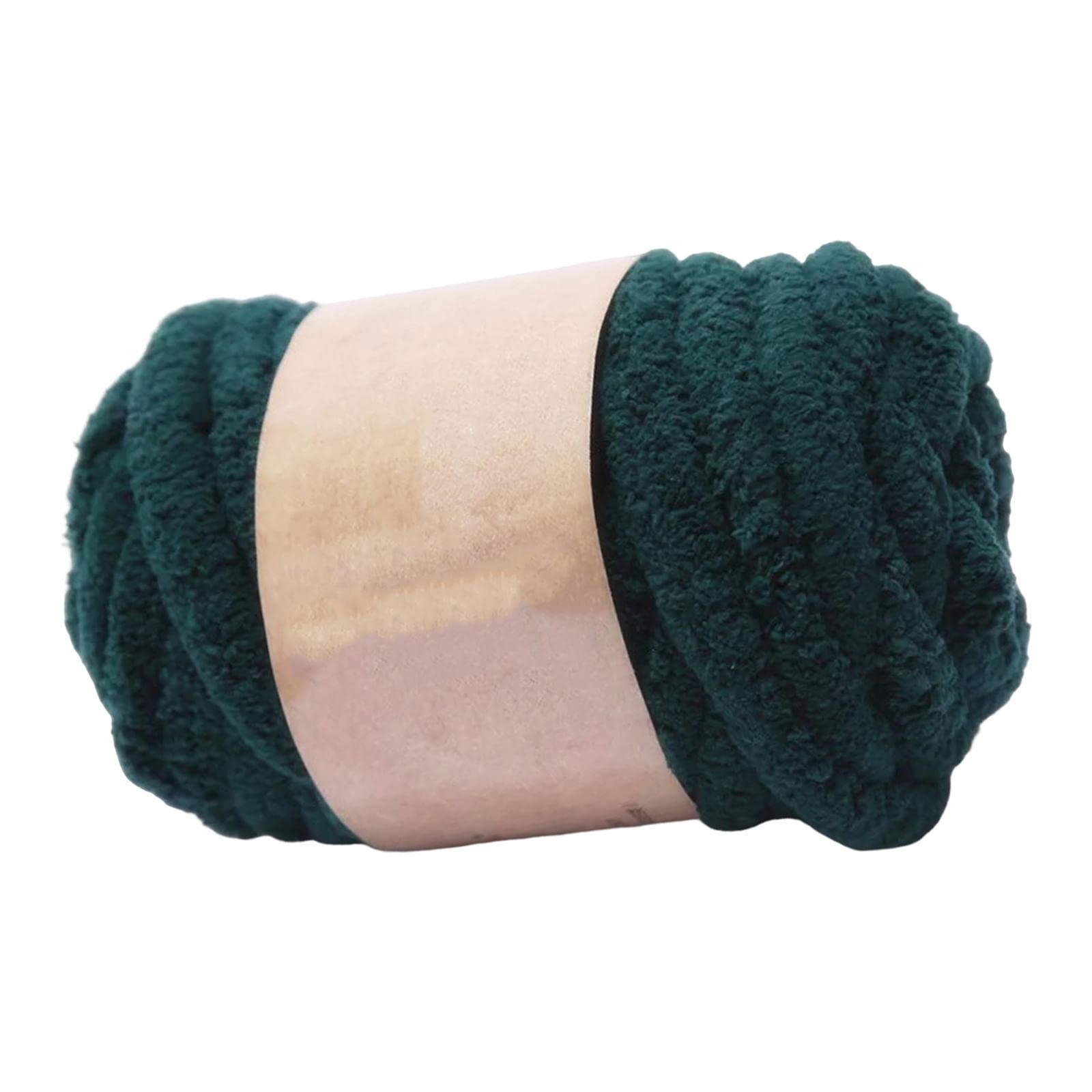 Thick Chunky Yarn Arm Knit Yarns Filling Handcrocheted Jumbo Tubular Yarn Bulky Yarns for Craft Knitted Blanket Pet Bed Sweaters, Dark Green