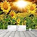 Poster Geant Mural Paysage De Tournesol Autocollant Mural Pour Salon Chambre À Coucher Couloir Moderne Espace Visuel De Paysage Naturel Murale Décoration Murale 350X256 Cm