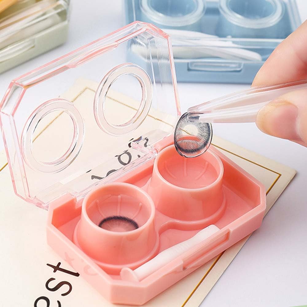 WIKEXINGLONGER 2 Packs Contact Lens Cases Portable Left/Right Eyes Contact Lens Cases Holder Box Travel Contact Lens Cases Contact Lens Box for Travel Home Outdoor Activities - Image 2