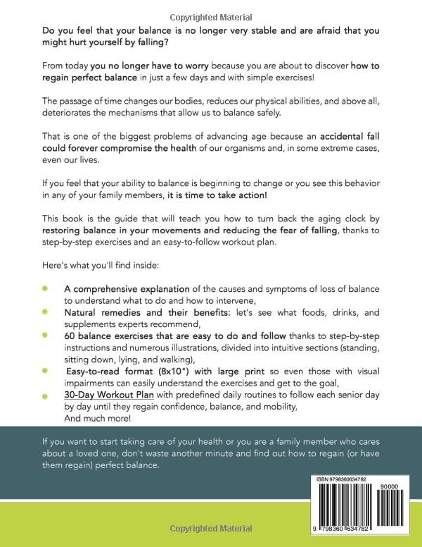 5-Minute Balance Exercises for Seniors: The Illustrated Guide to Fall Prevention with Simple Home Exercises to Improve Balance and Posture & Never Fear Falling Again + 30-Day Workout Plan! Paperback – October 27, 2022 - Image 3