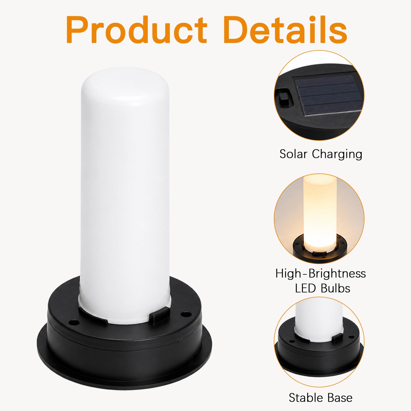 2 Pezzi Ricambio Lampade Solari da Giardino, Coperchio Solare con Effetto Fiamma da 8,5 cm, Lampadina Solare Impermeabile per Lanterna da Esterno, Terrazza, Patio e Decorazioni