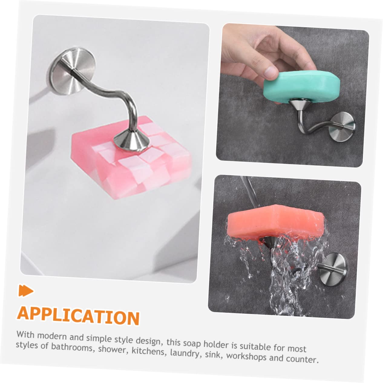 Gatuida 3piezas Soporte De Jabón Magnético Inoxidable para Baño y Cocina Instalación Pared Sin Taladrar Organizador De Jabón Drenaje Natural y Ventilación para Jabones Artesanales y