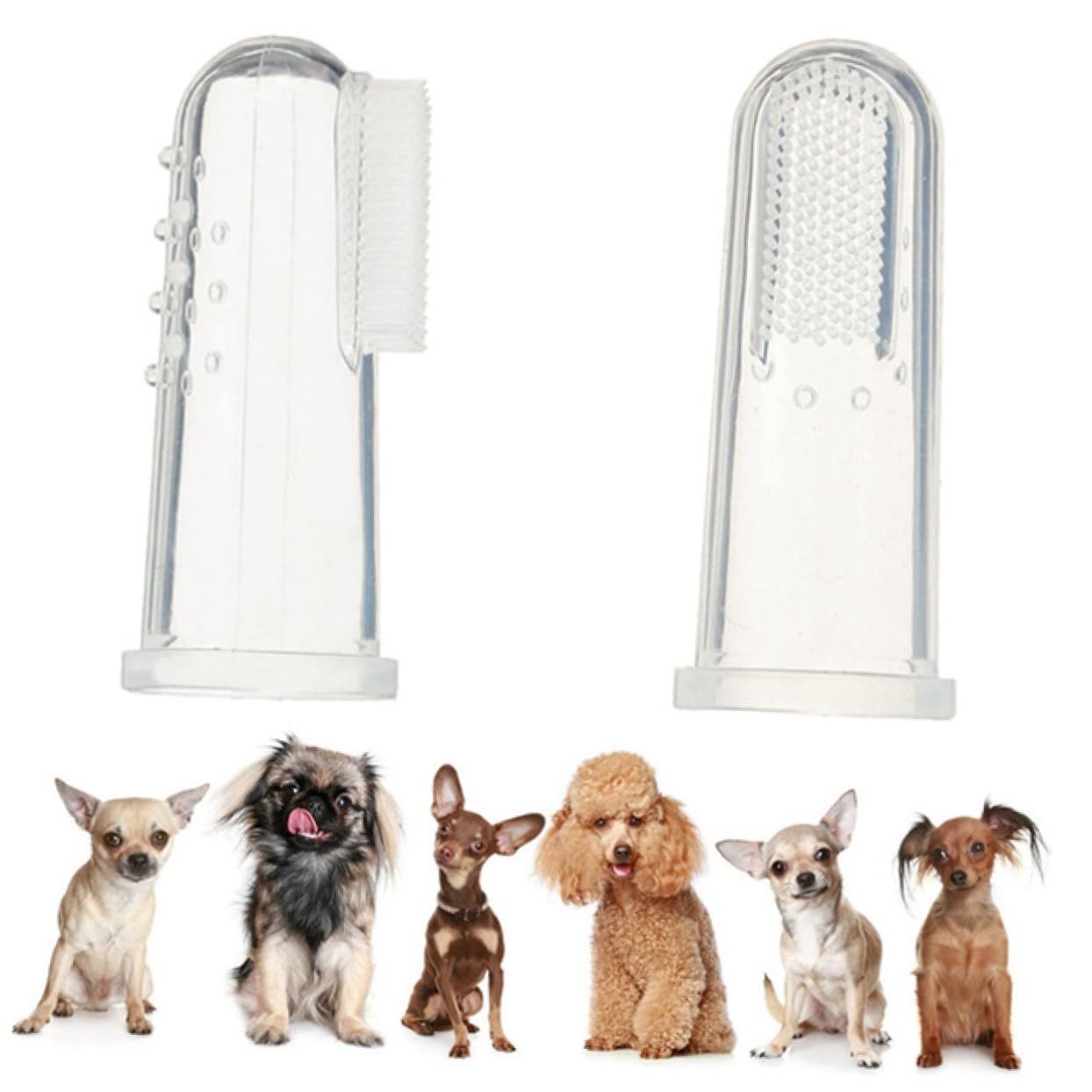 Brosse à Dents Pour Animaux De Compagnie Brosse à Doigts En Silicone Lot De 4 Petit Format Soin Dentaire Pour Chiens Chiots Chats