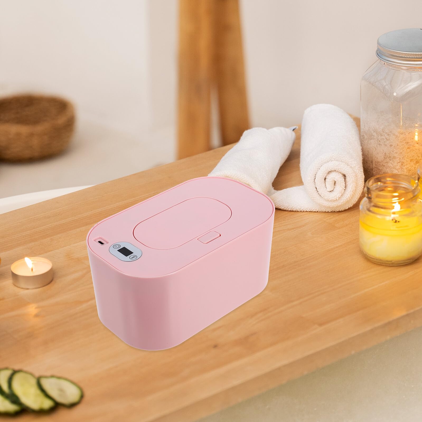 Calentador de Toallitas Húmedas para Bebés Calentador Térmico Portátil de 1 Unidad Color Rosa Termostato bajo Consumo y Temperatura Constante para Uso Doméstico