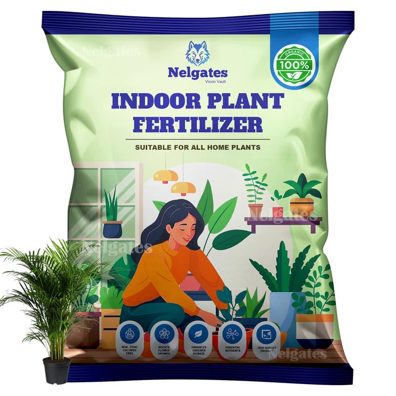 Nelgates premium Indoor plant fertilizer for all indoor plants, areca palm, jade,luckybamboo,rubber plant etc flower fertilizer for home gardening 3kg