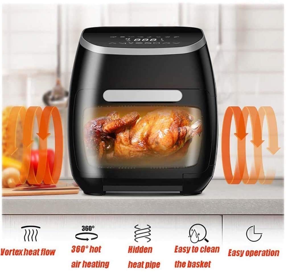 11.5-Quart d'air friteuse, croustillant, Cuisinier, rôtissoire, déshydrate;Caractéristiques de Cuisson 7-en-1;Accessoires de friture d'air de Luxe