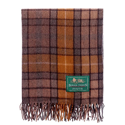 The Scotland Kilt Company Border Tweeds Knee Travel Rug Blanket Wool Tartan - Natural Buchanan