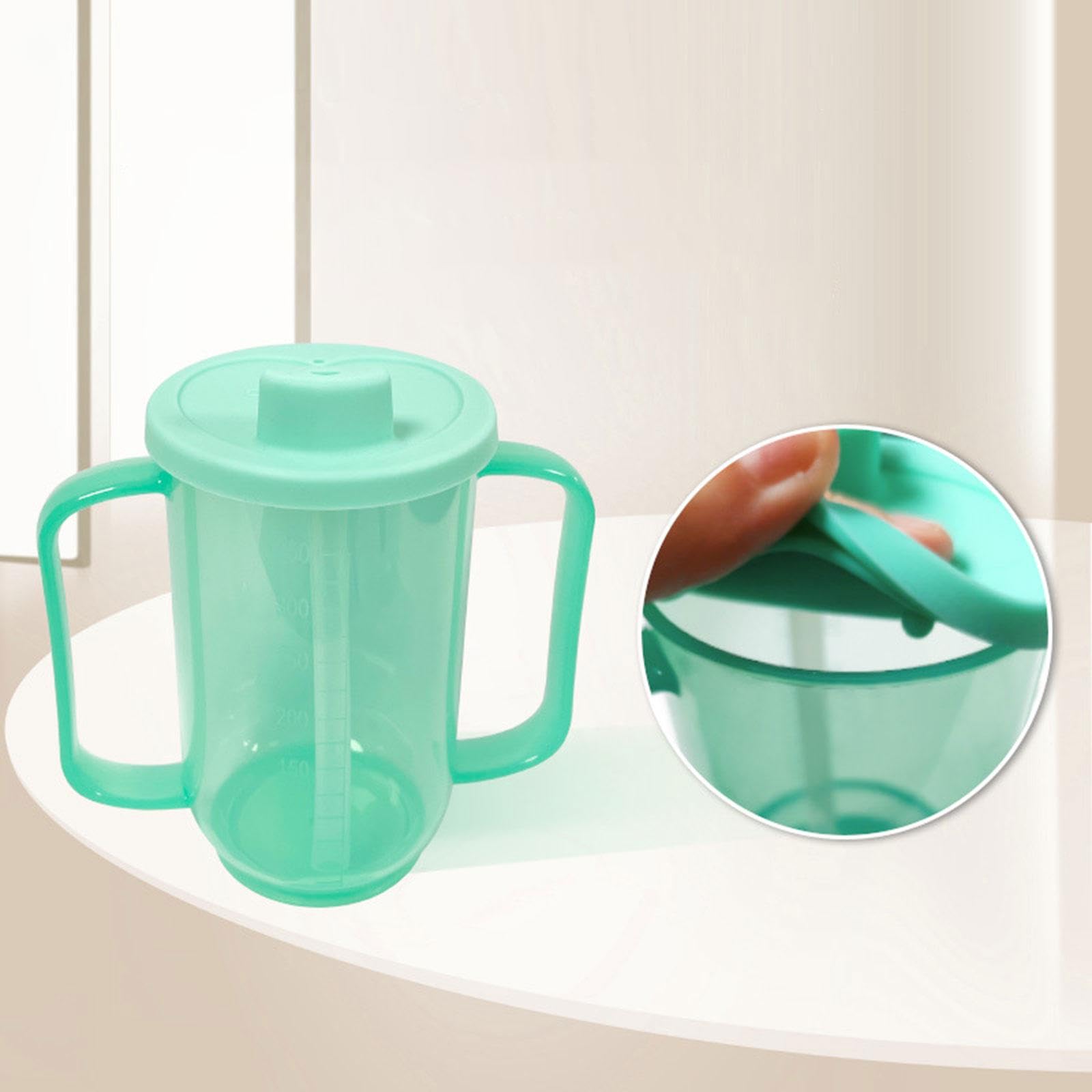 predolo boquilla para ancianos, cuidado de cama para ancianos, con tapa premium, fácil de usar, 350 ml, profesional, práctico vaso para beber con, Style a