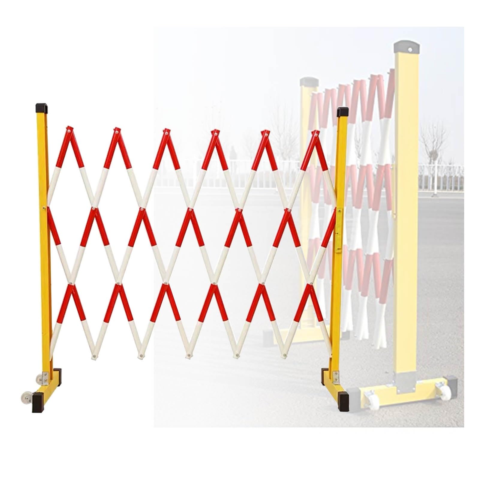 Barriere Metalliche retrattili - Cancelli di Sicurezza Facili da installare per Traffico e Cantieri edili, di Livello Industriale, espandibili Fino a 400 cm (13,1 Piedi).