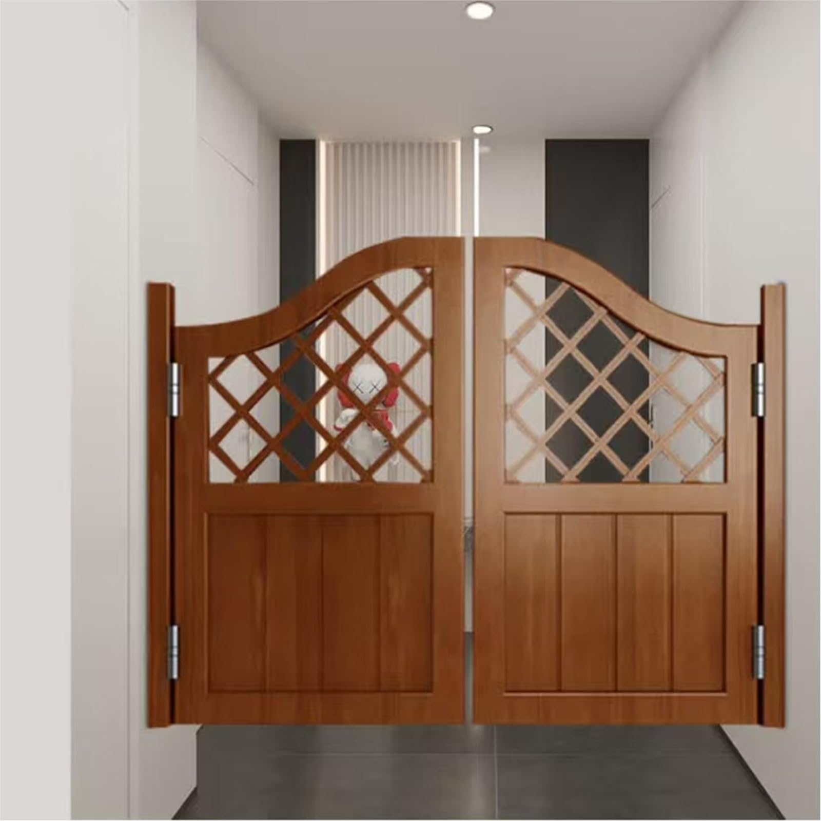 Wahadłowe drzwi do kawiarni, podwójne wejście z litego drewna z zawiasami, idealne do drzwi kuchni i kawiarni, trwały i stylowy design, 120 x 100 cm