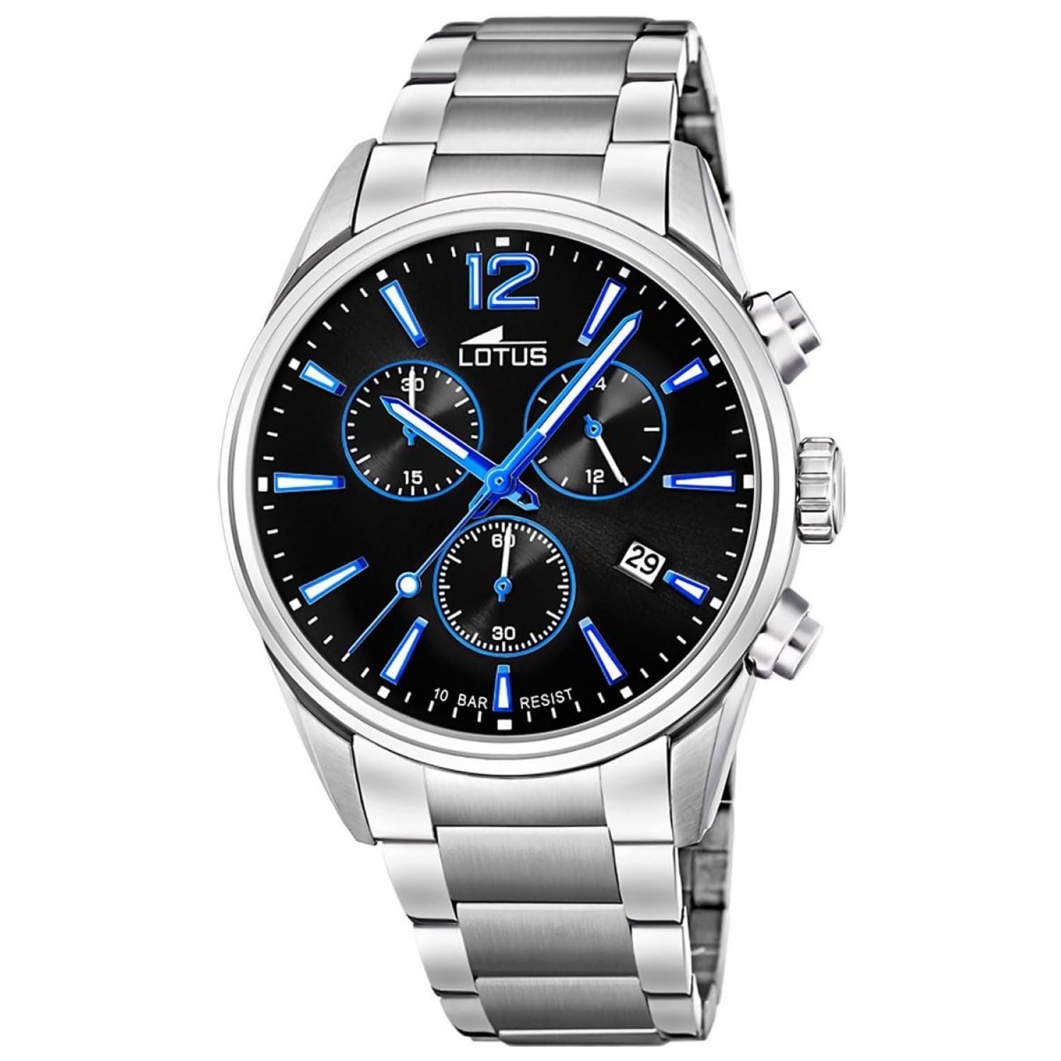 LOTUS Reloj Hombre Analógico de Acero Inoxidable 316l Plateado