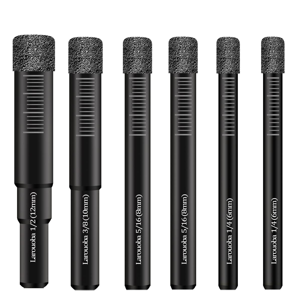 Larouoba 6PC Dry Diamond Drill Bits Set, Diamond Core Drill Bits for Tile Ceramic Granite Marble Porcelain Stone Glass Hard Materials (not for Wood) Round Shank 1/4, 5/16, 3/8, 1/2 inch. (B0B75HJBF1) Amazon Price History, Amazon Price Tracker