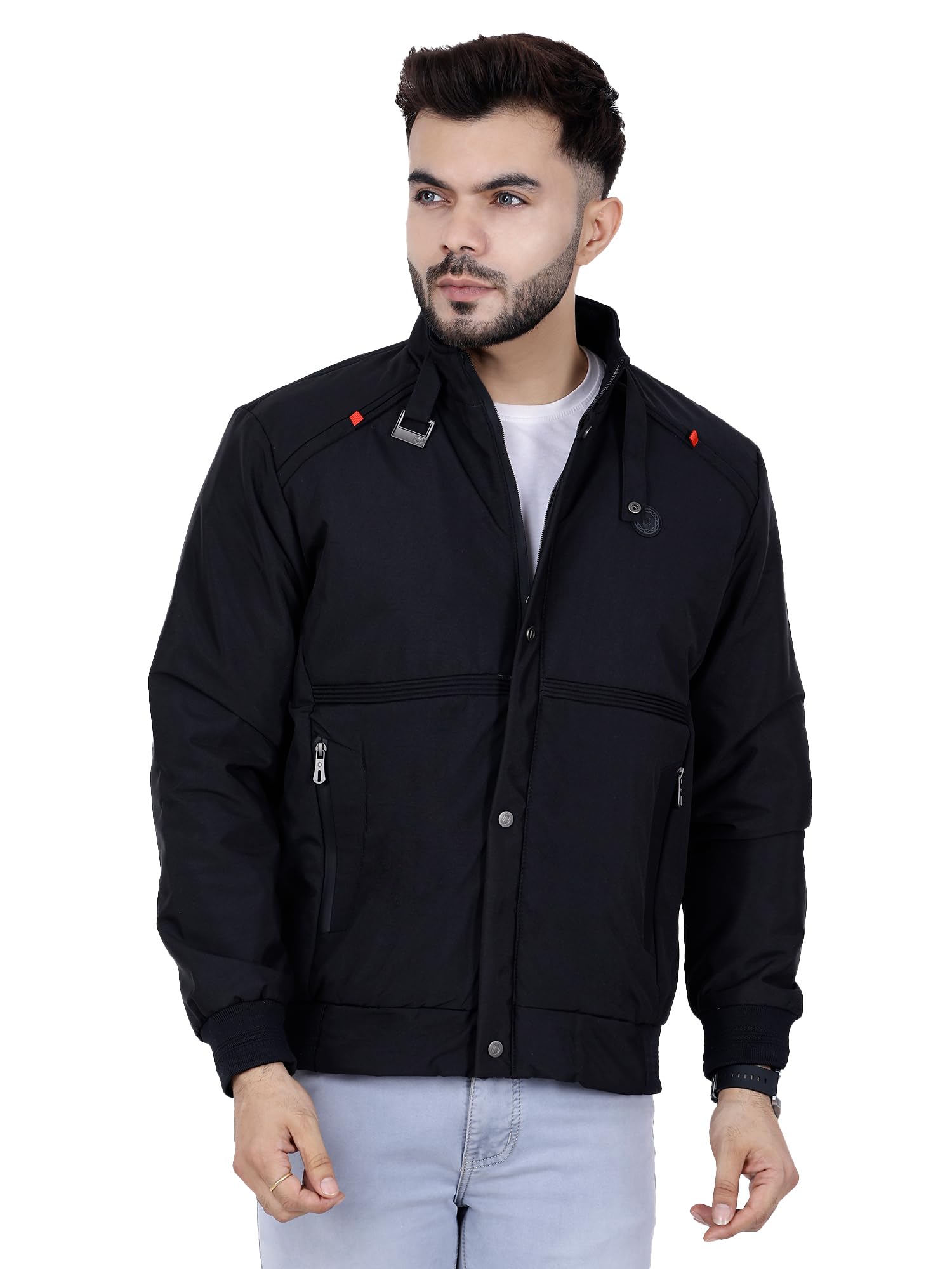 dollar Full Sleeves Bomber Jacket for Men | TPU Men's Standing Collar Lightweight Winter Jacket, Regular Fit-picture-21