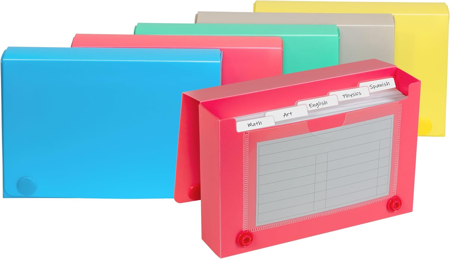 Cラインインデックスカードケース、アソートカラー for 3 x 5-Inch Cards