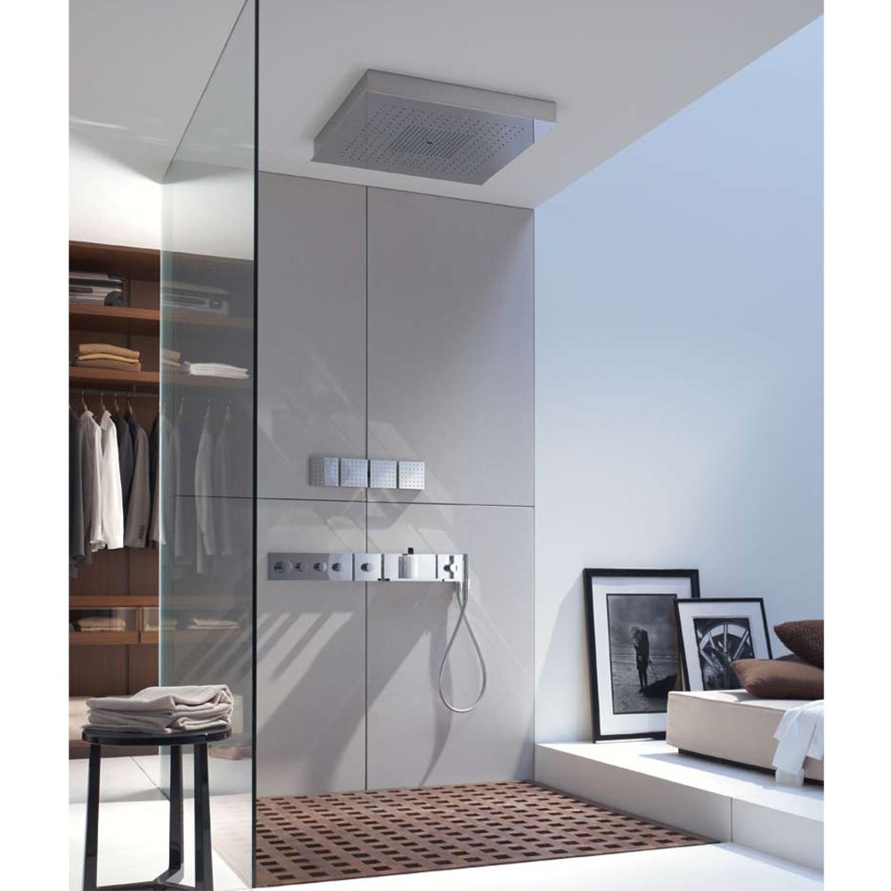 Spancraft Glass Osprey8x32-Brushed Steel Osprey Bent Glass Shelf, Brushed Steel Bracket, 8