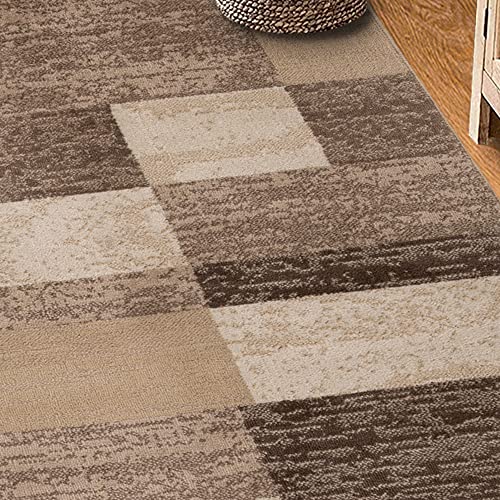 Tapete decorativo interior beige 7x9 pies moderno miniatura 7