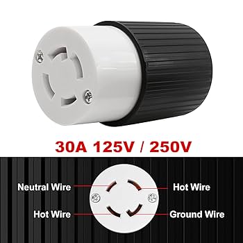 Saihisday NEMA L14-30R 30 Amp Locking Connector, 125/250V 4