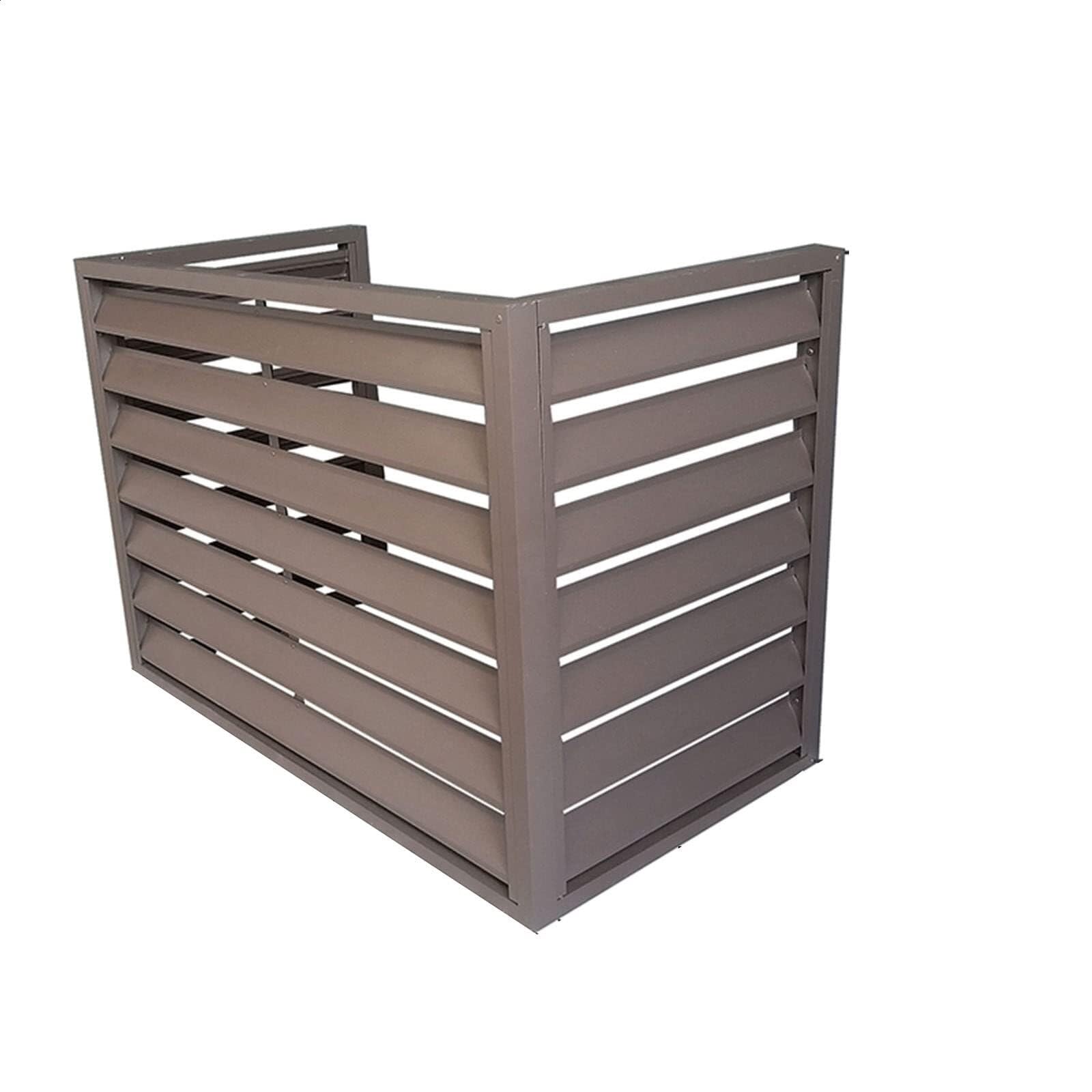 QYMYOZ Weatherproof Aluminum Air Conditioner Cover - Outdoor Unit Dust & Louver Grille Protector, Noise Reduction, Black (43x24x32in / 110x60x80cm)