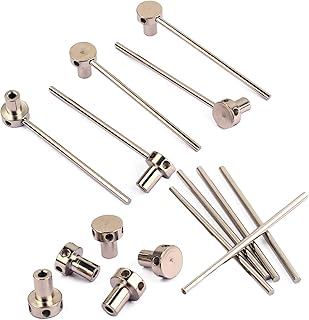Forel Guitar Truss Rod Nut + Steel Bar(10Pcs), Guitar Spoke Wheel Truss Rod Nut Steel Bar Adjusting Tool