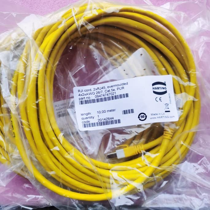 1PCS Connector 2*RJ45 net 0947474702 Length Ten Meters Yellow CAT5 (09474747021 10 Meters Long)