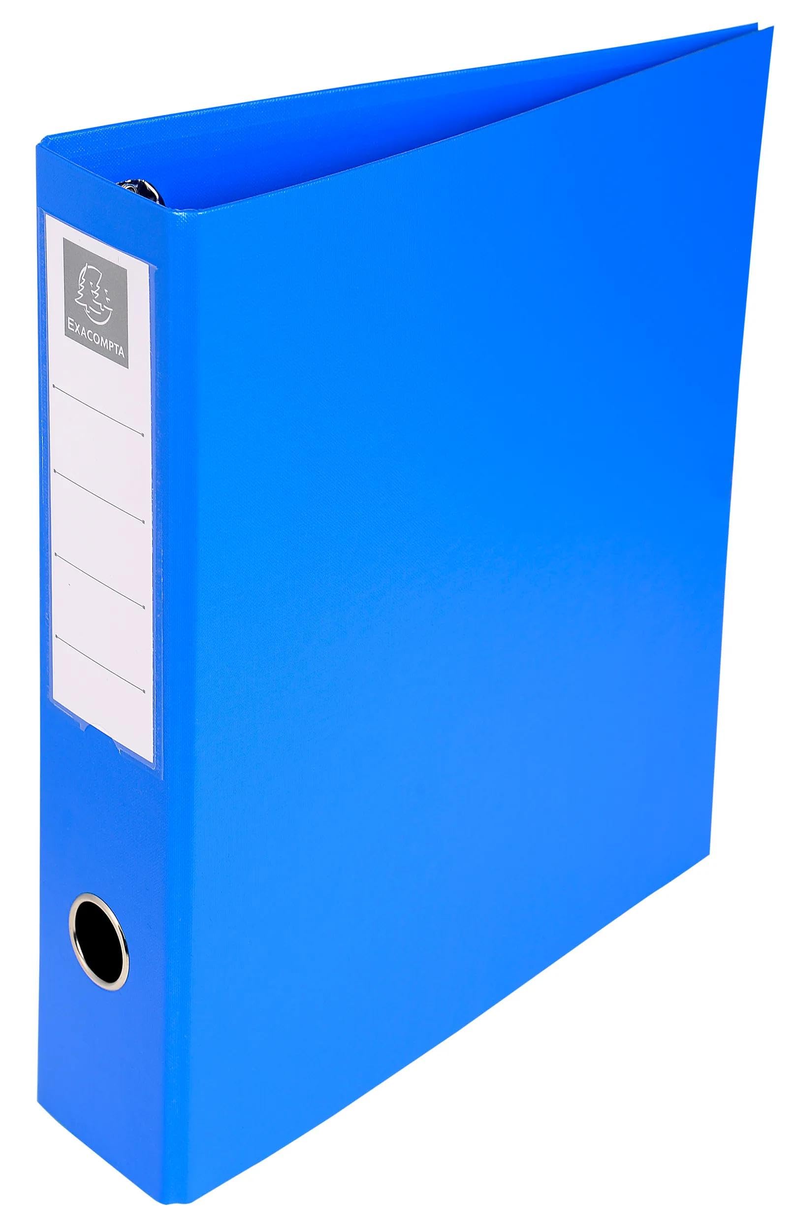 Exacompta - Réf. 51740E - Carton de 10 classeurs PVC - 4 anneaux en D de 50 mm - Dos 70 mm - Dimensions extérieures : 32 x 29 cm - Format à classer A4 Maxi- Assortis
