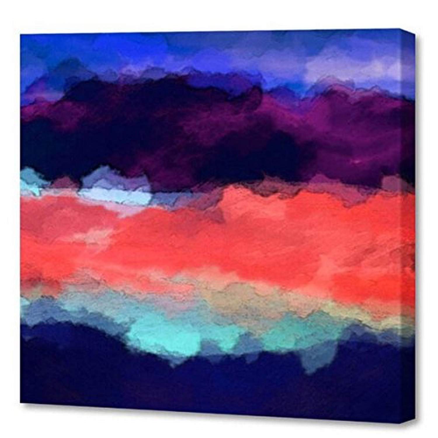 Menaul Fine Art "Apennines" Limited Edition Artwork, 24 x 24", Purple/Blue/Navy/Salmon
