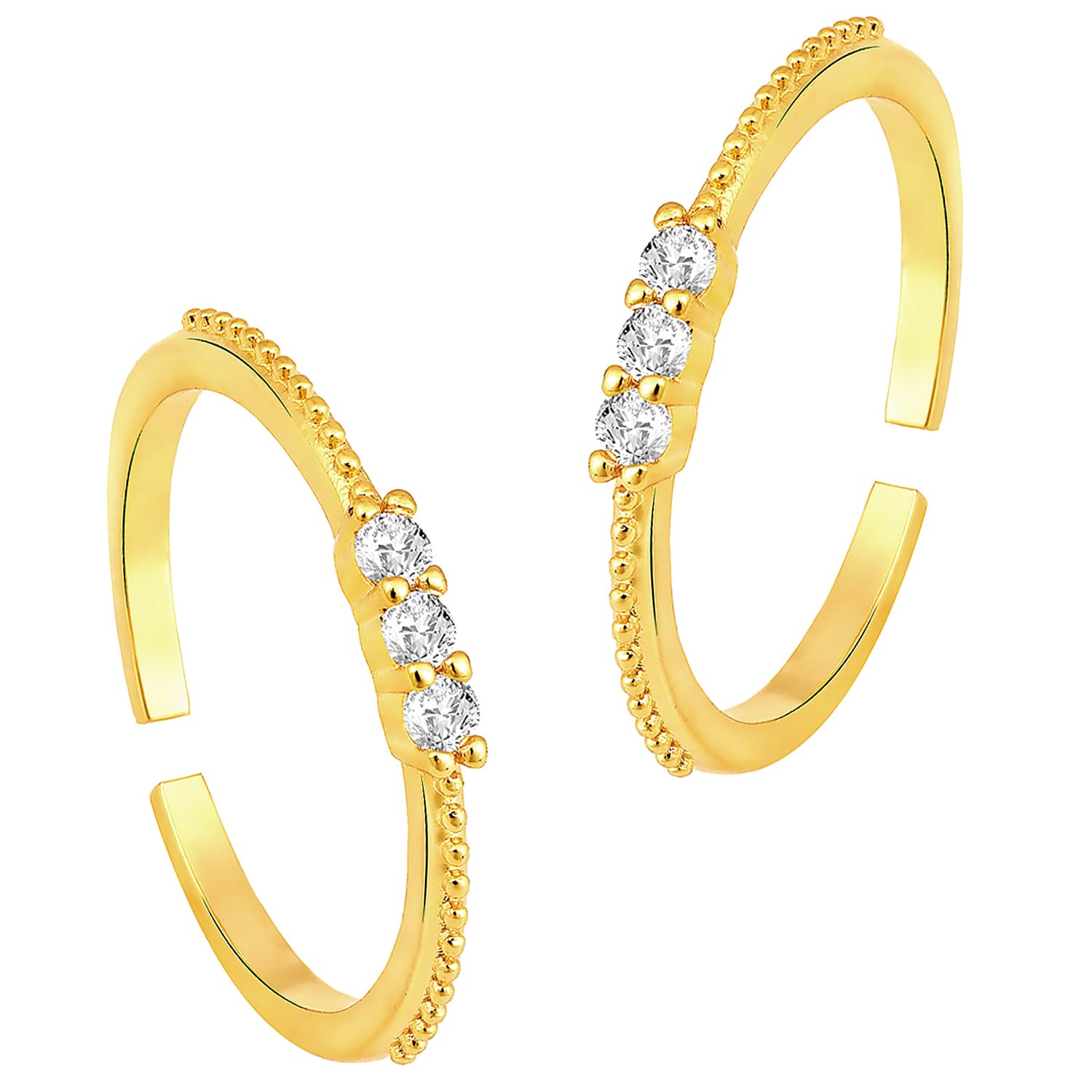 Peora Gold Plated White Cubic Zirconia Studded Fancy Adjustable Toe Ring Bichiya Fashion Jewellery Gift for Women (B0C7VS2C9T) Amazon Price History, Amazon Price Tracker