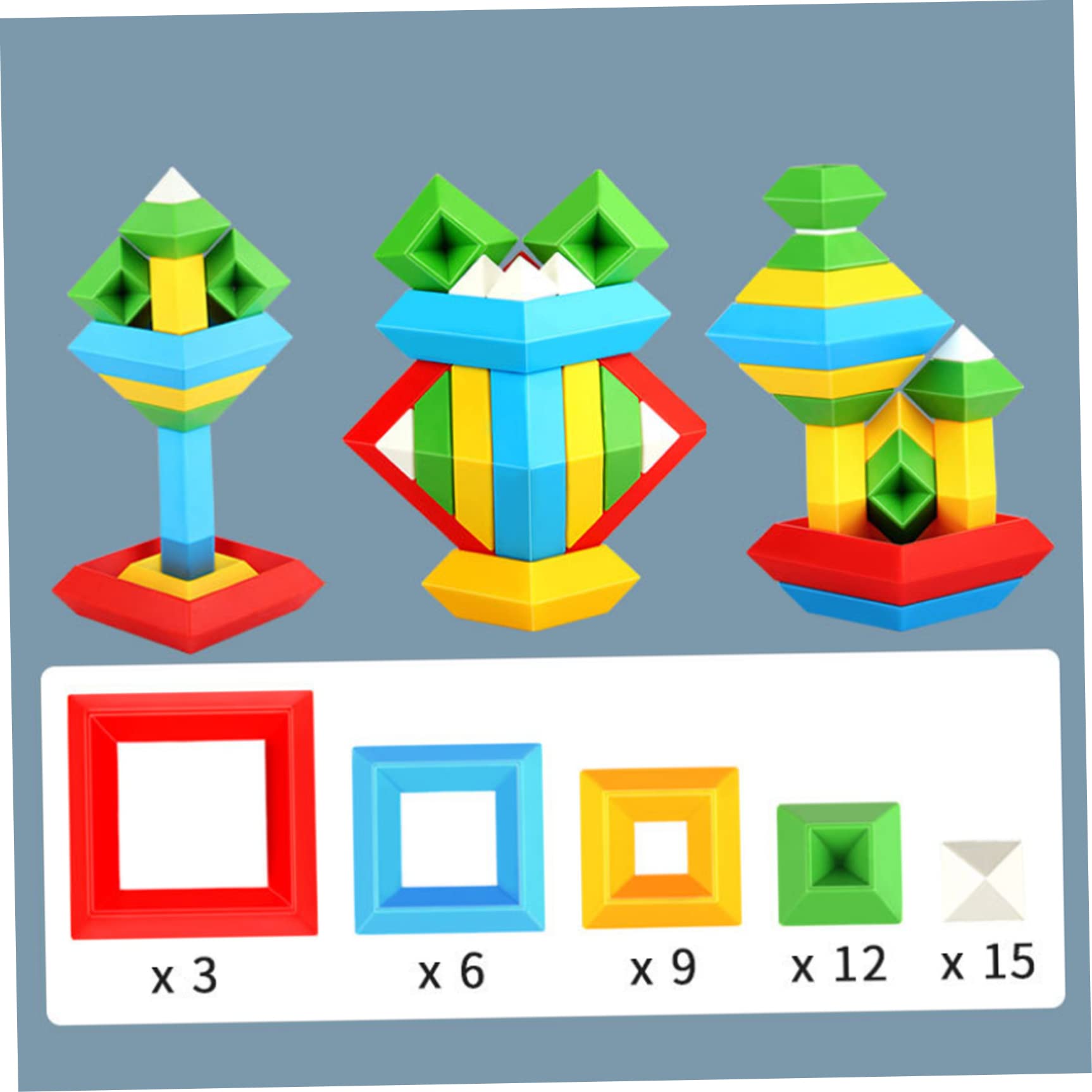Blocchi Impilabili Piramide Impilabile Giocattolo Da Costruzione Blocchi Di Colore Brillante Piramide Da Costruzione Giocattolo Per Bambini Giocattolo Educativo Precoce 45 Pezzi