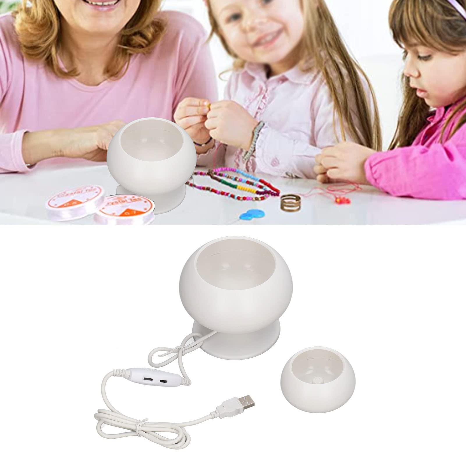Spinner de Cuentas Eléctrico, Duradero ABS de Alta Estabilidad Multiusos Spin Bead Loader con Cuenco para Collar DIY
