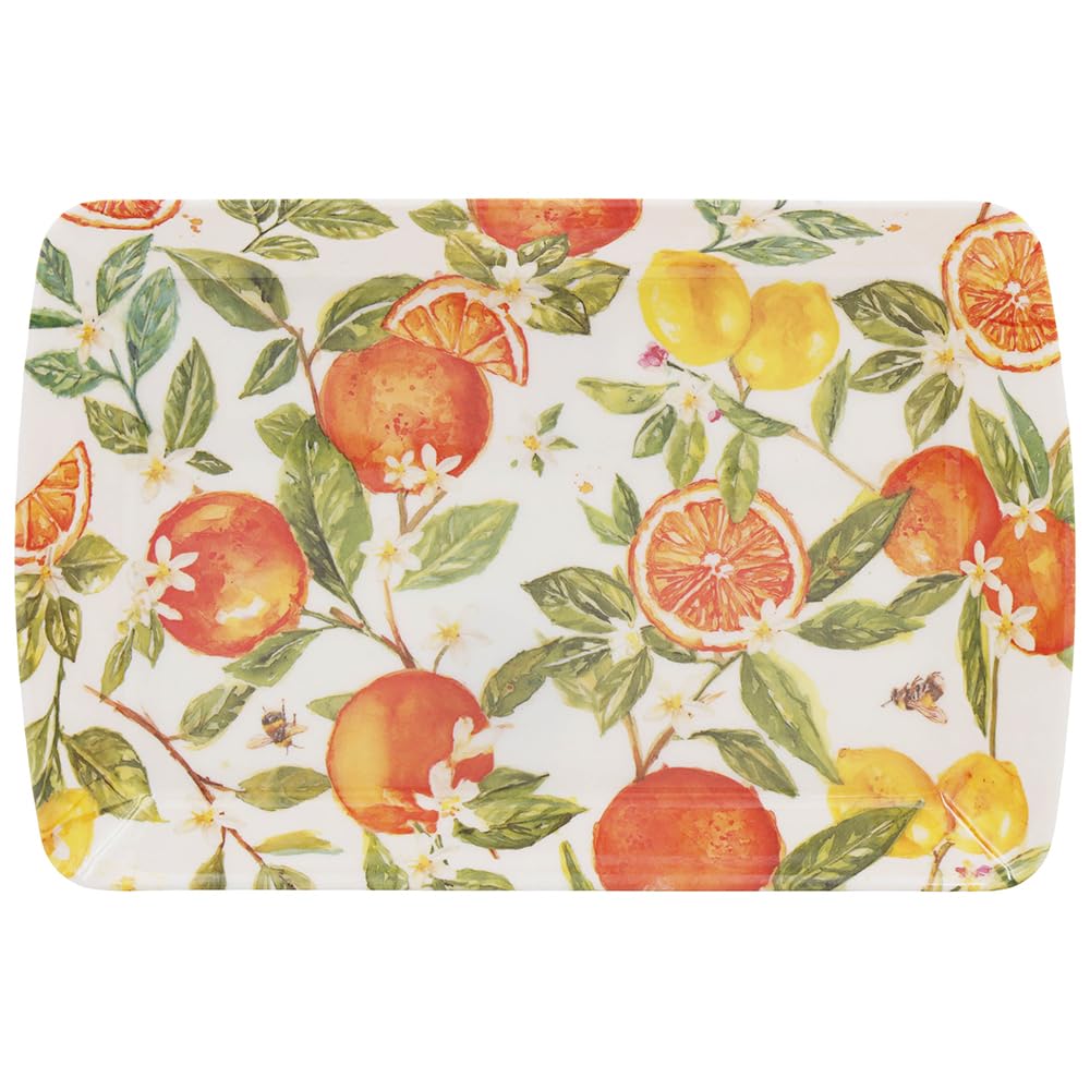 The Leonardo Collection Oranges & Lemons Jennifer Rose Melamine Oranges & Lemons Small Tray For Serving Dishes | Serving Trays For Kitchen Accessories | Serving Platters to Serv Food for Food Service