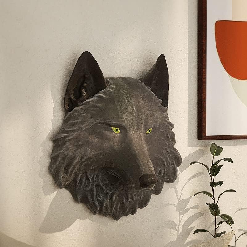 Miniatura 3 de Molde de resina para colgar en la pared de cabeza de lobo grande, moldes de silicona de resina epoxi en forma de cabeza de lobo, adornos para pared,