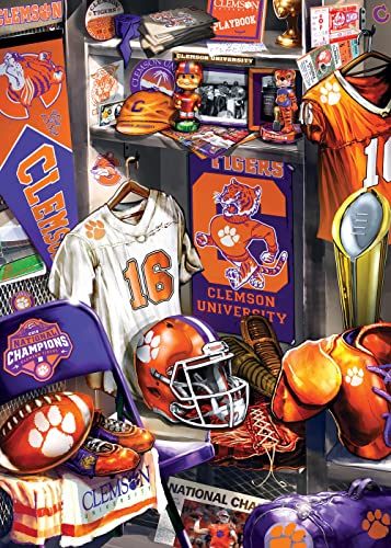 Image of MasterPieces Game Day 500 Piece Jigsaw Puzzle for Adults - NCAA Clemson Tigers Locker Room - 15 inchx21 inch
