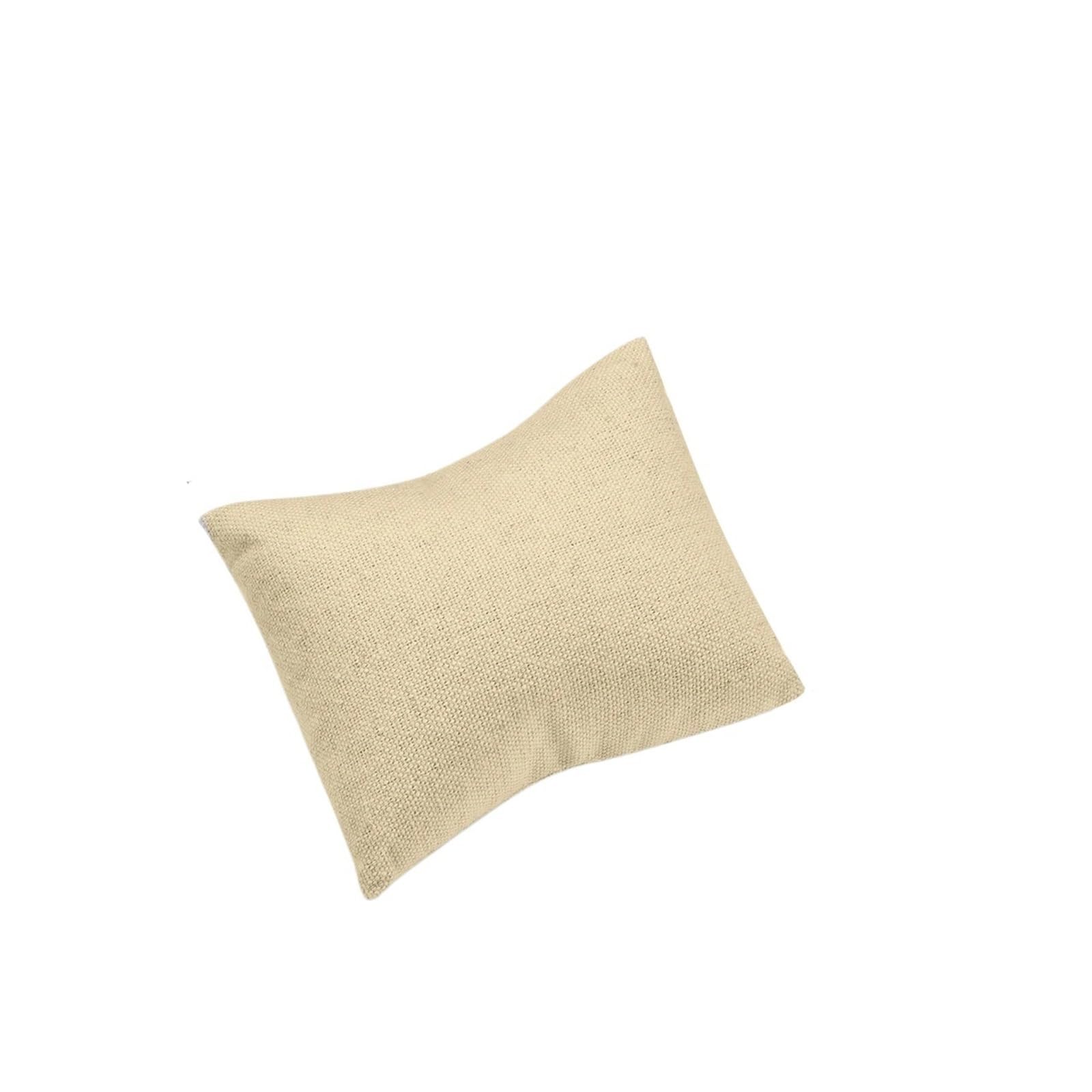 WUYXTO 10pcs Color Velvet/BeigeBlack Linen JewelryDisplay Pillow Stand Bracelet Watch Bangle Organizer Cushion Photography Prop JewelryHolder For Packaging(Square(Beige))