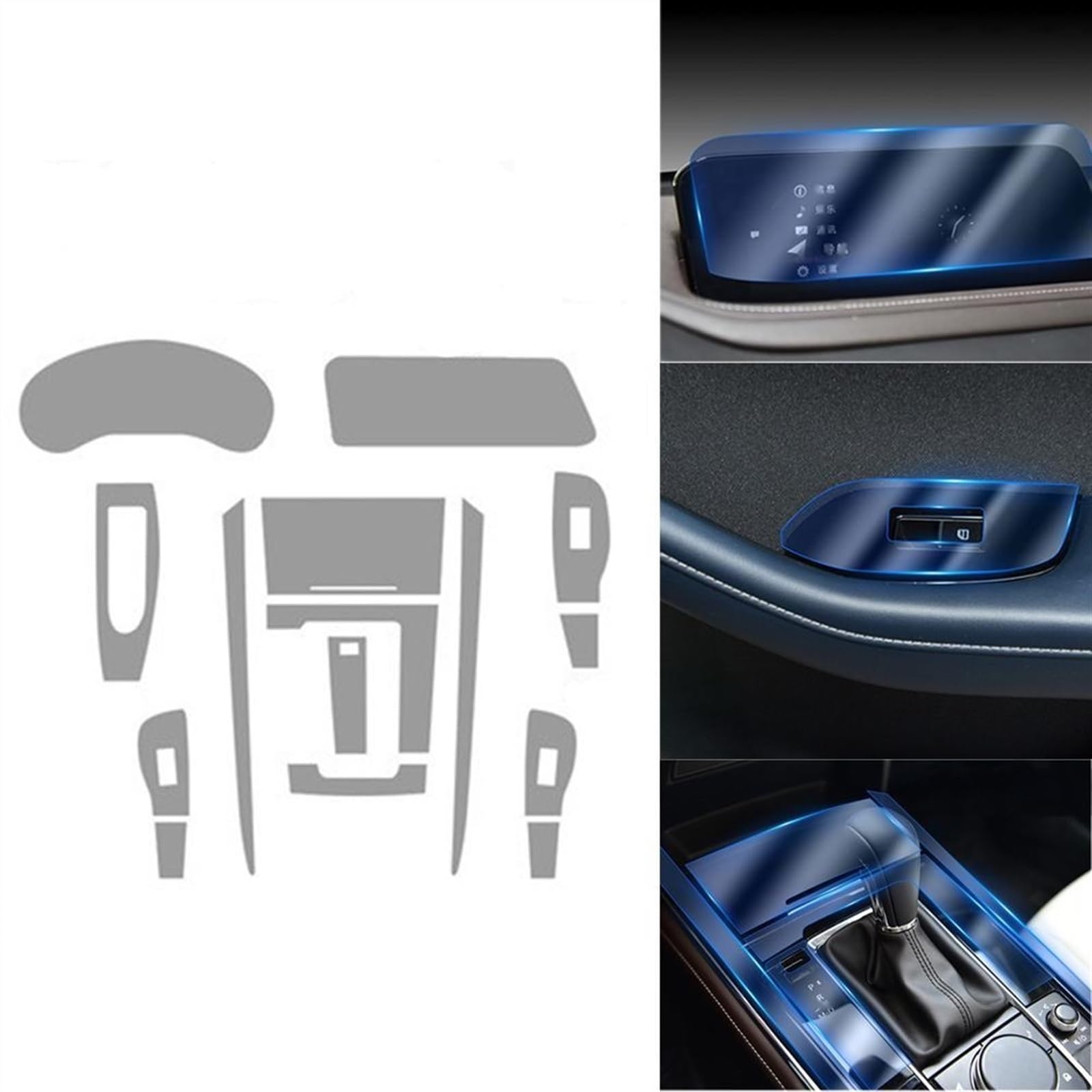 Autoschutzfolie Auto Innen Control Film Navigation Dashboard Bildschirm Transparente Aufkleber Für Mazda Für CX30 Für CX-30 2020-2021 Links Hand Stick(Left hand driveA)