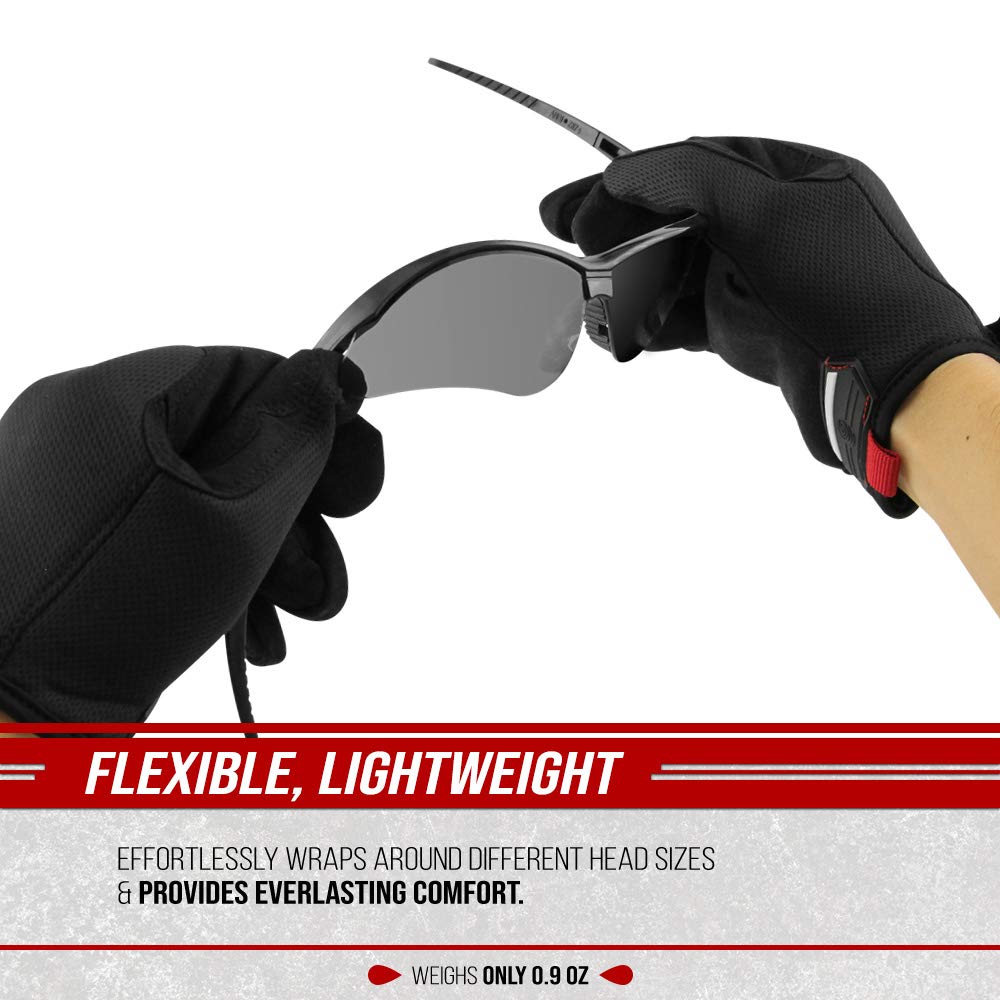 Glove Station Optic Max - Gafas de seguridad para hombres y mujeres, antivaho y resistentes a los arañazos, protección ocular para disparo, caza y construcción, marco flexible, 12 pares