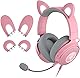 Razer レイザー Kraken Kitty V2 Pro Quartz Pink ネコ/クマ/ウサギのイヤーデザインに交換可能な有線 ゲーミングヘッドセット 4つのRazer Chroma RGB ゾーン 取り外し可能なRazer HyperClear カーディオイドマイク TriForceチタン 50mmドライバー クラーケン キティー ブイツープロ クオーツピンク 【日本正規代理店保証品】