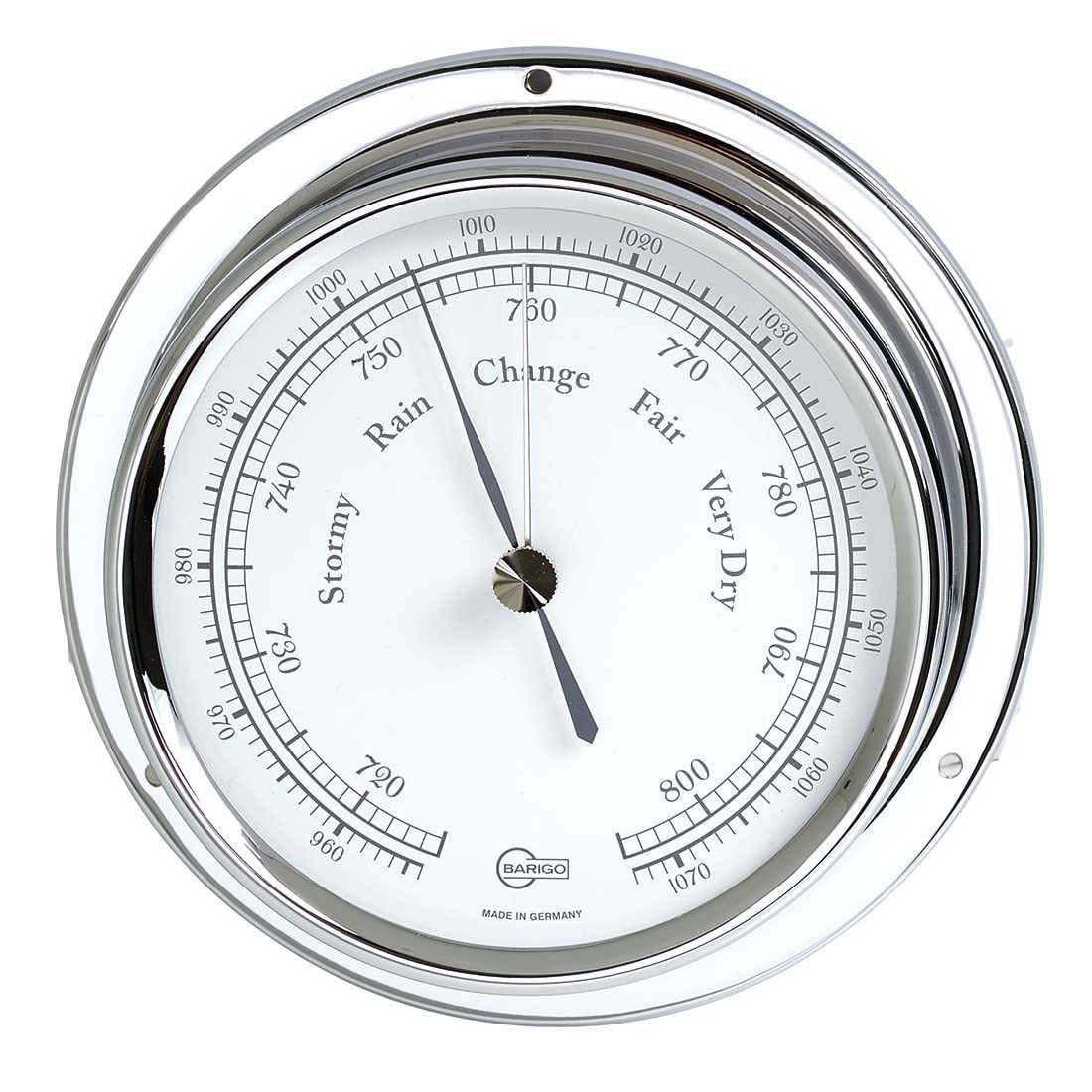 Barigo Regatta Schiffsbarometer Chrom 120mm x 40 mm