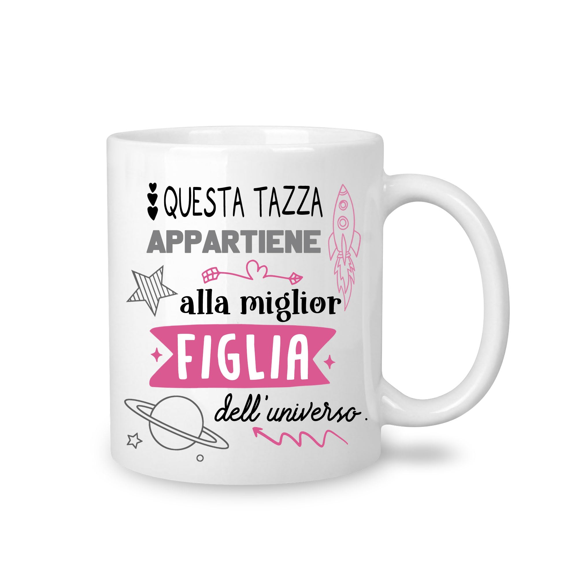 Yufansd Mug Tazza Caffè - alla Miglior Figlia dell'Universo - Regali per Figlia Originale Regalo di Compleanno per Figlia Matrimonio Festa della Mamma Natale Ceramica 350 ML (Figlia)