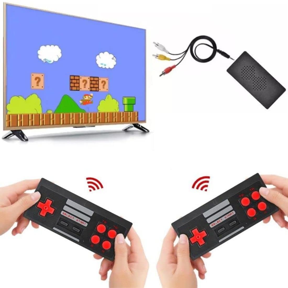 Viart Creation™ Plug & Play Video Game Set for Tv Gaming Console 2 Player Extreme Mini Game Box for Kids 8 Bit Video Game with Classic Inbuilt Game Super Mario Contra Double Dragon (Standard Edition) (B0C8NRLW64) Amazon Price History, Amazon Price Tracker