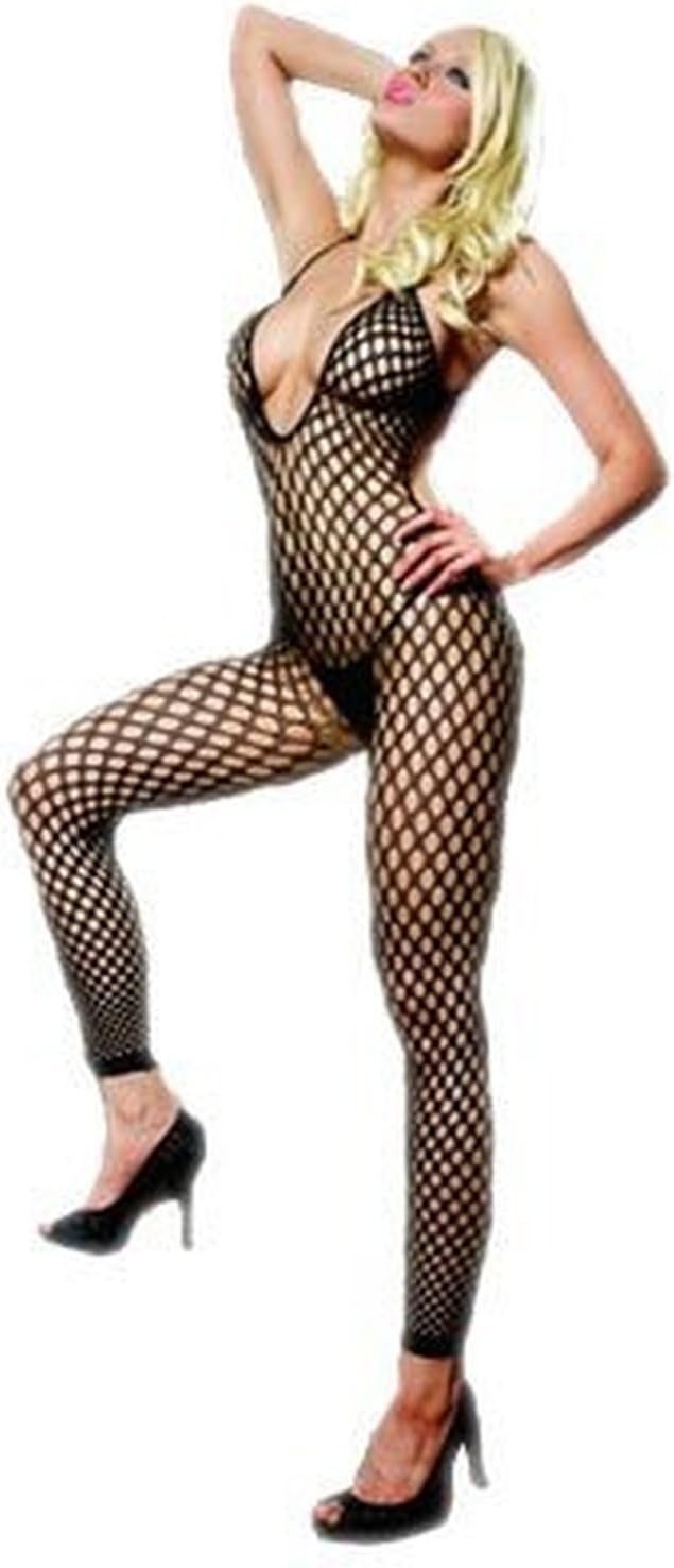 Leg Avenue Women's Seamless Crochet Footless Low Back Bodystocking