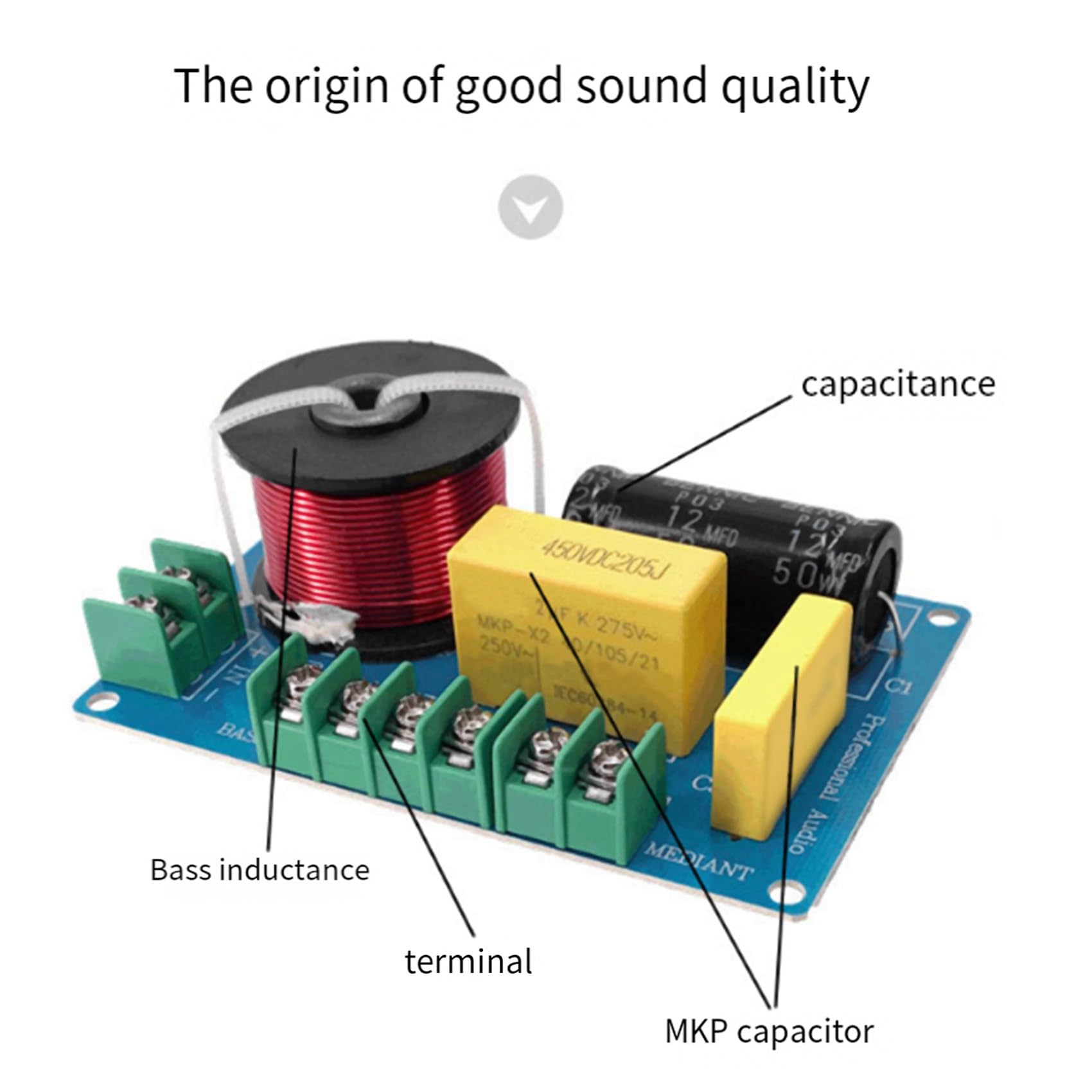 Diviseur de Fréquence de Haut-Parleur à 3 Voies de 200 W, Circuit Imprimé de Filtre de Séparateur Audio pour Le Croisement de Haut-Parleur de Bricolage de Cinéma Maison