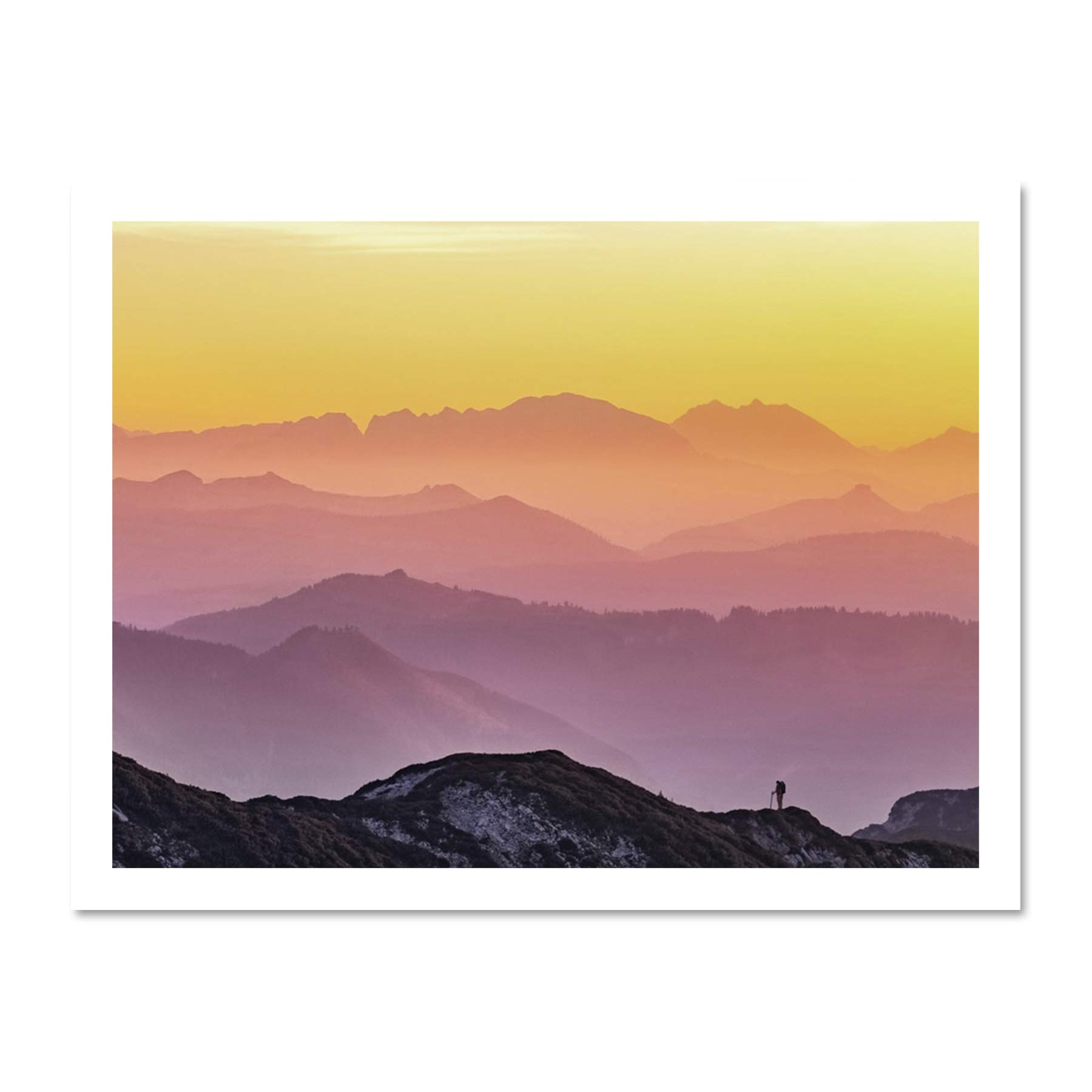 Misty Mountain Beautiful Sunrise Panorama Large Framed Art Print Poster Wall Decor 18x24 inch