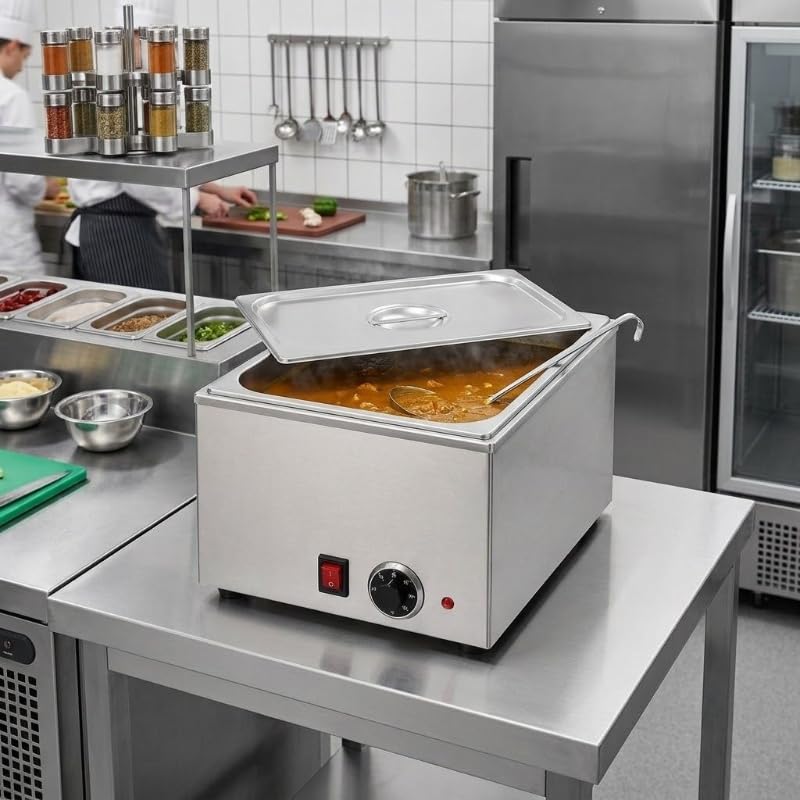 Bain-Marie Électrique Professionnel sans Robinet de Vidange – GN 1/1 – 1200 W