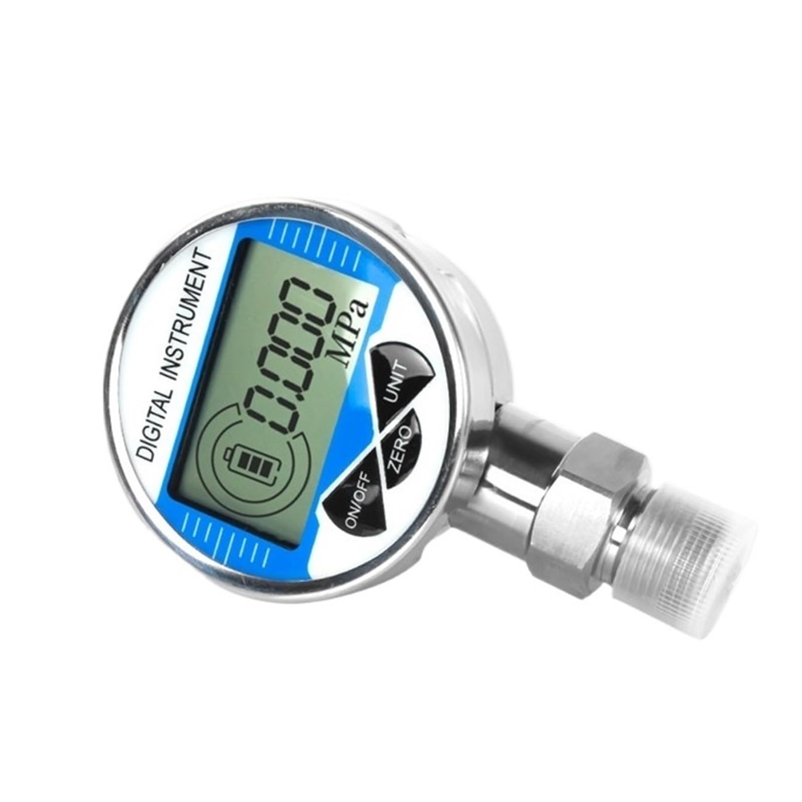 LCD-Digitalmanometer, 0–600 bar, mechanisches Manometer G1/2, digitales Manometer for Luft/Öl/Wasser-Messwerkzeug(0-100KPa,Npt1-2 Radial)