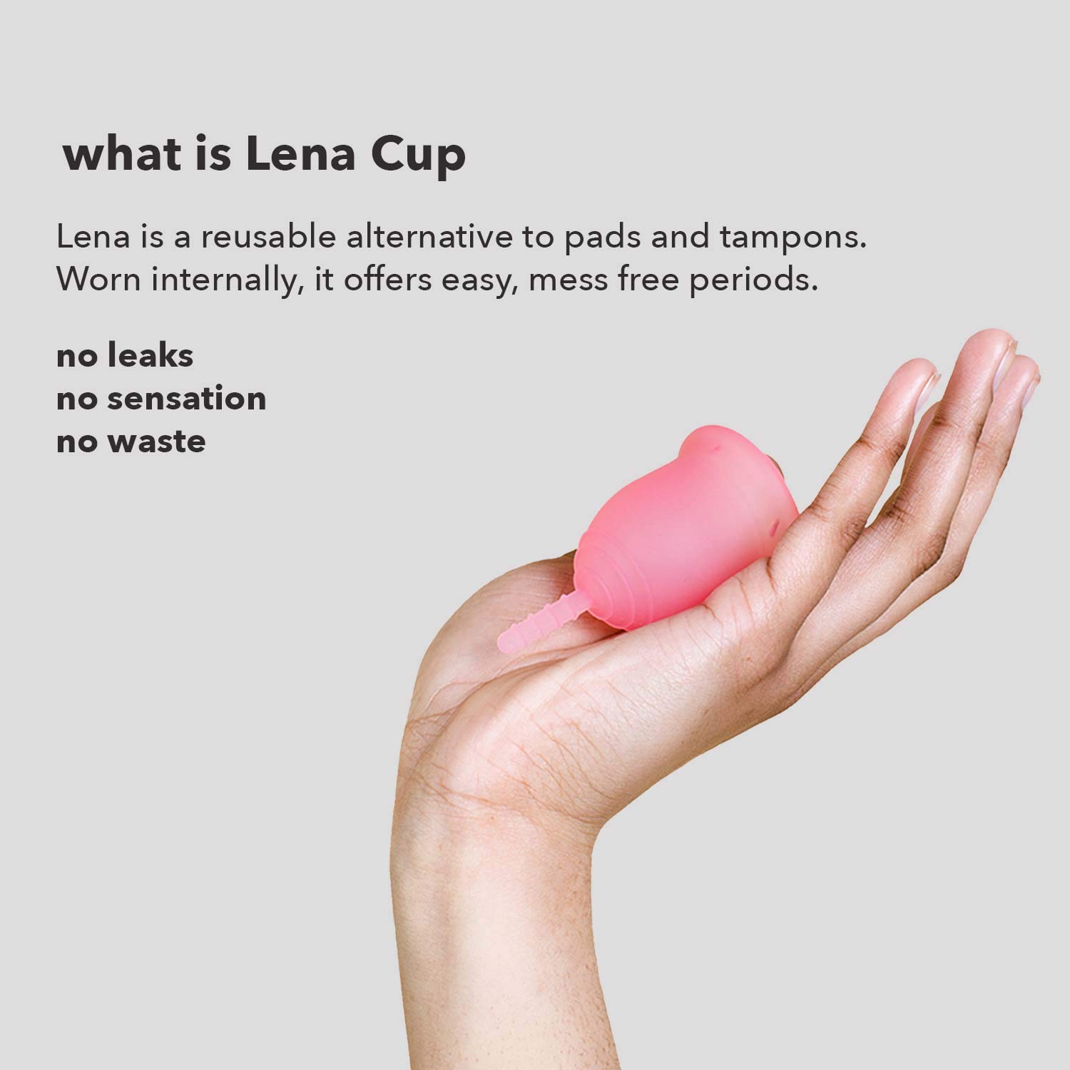 Lena Reusable Menstrual Cup, Beginner Period Cup, Tampon and Pad