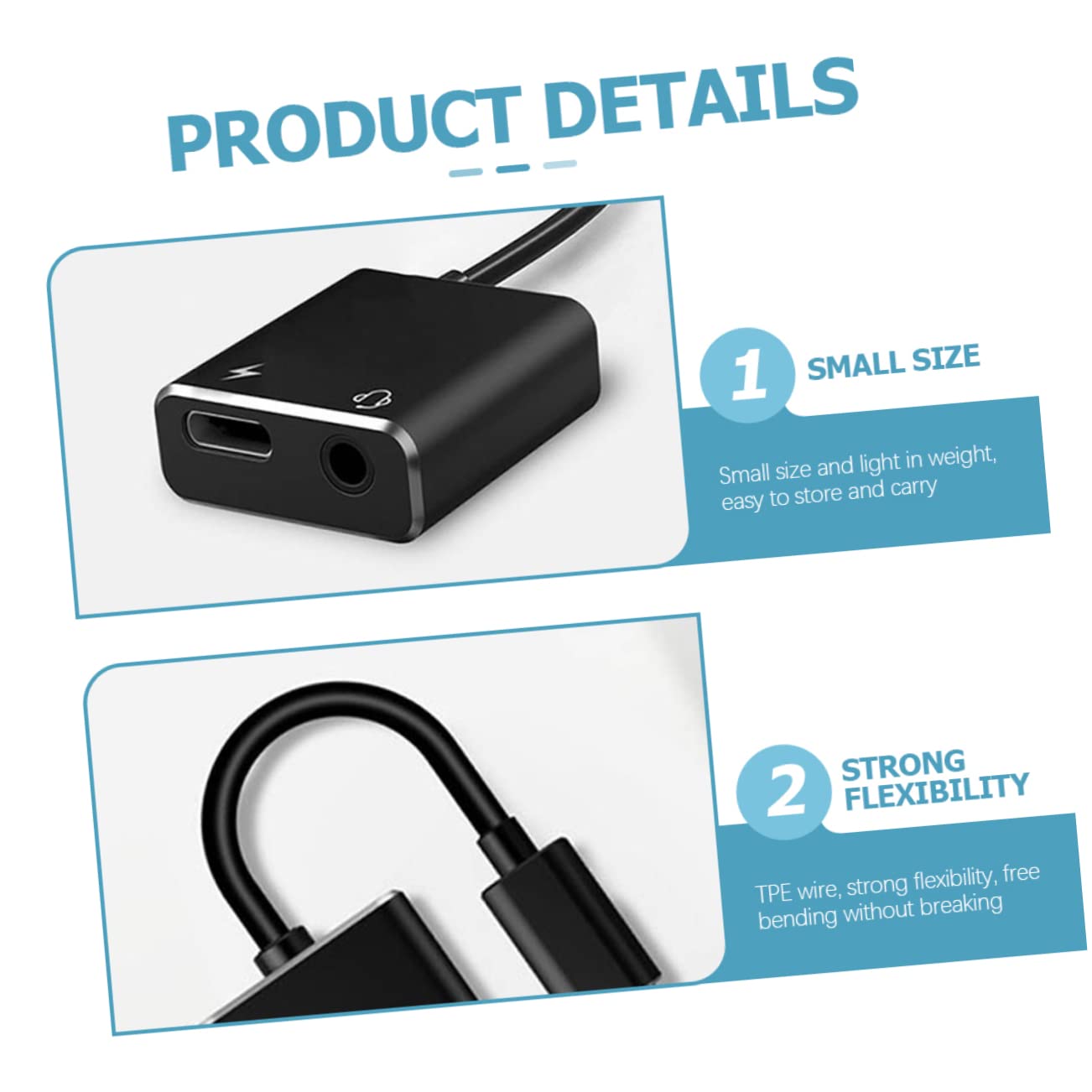 Mikikit 5pezzi Usb c Jack Adattatore Audio Convertitore Splitter Per Cuffie e Microfono Design Compatto e Compatibile Smartphone e Laptop