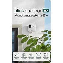 Videocamera esterna 2K+ Blink (ultimo modello) —videocamera di sicurezza smart senza fili, risoluzione video 2K, modulo di sincronizzazione di base non incluso, solo videocamera supplementare, bianco
